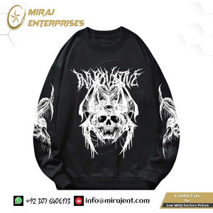 Custom Men Bear Graphic Breathable Oversized Sweatshirt <b>Thermal</b> <b>Long</b> <b>Sleeve</b> Crew Neck Drop Shoulder Pullover <b>Tops</b> - Product Image 2