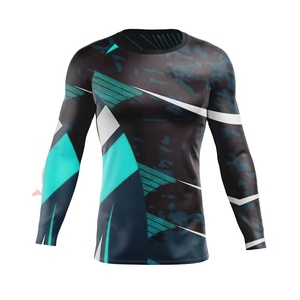 OEM Men Premium Quality Rash Guard Sublimation <b>Printed</b> Spandex Gym Fitness <b>Surfing</b> Diving Compression Shirts - Product Image 1