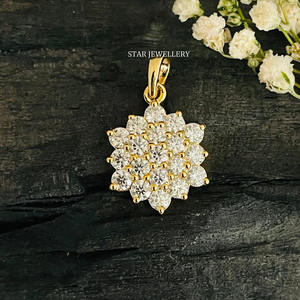 Colgante de Oro Sólido de 14K con Diamantes Cultivados en Laboratorio para Mujer, Joyería Fina en Oro Rosa y Blanco - Product Image 3