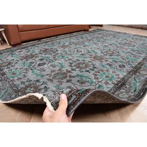Alfombra Grande Vintage de 6.2x9.9 pies, Alfombra Turca de Lana con Diseño Floral Gris - Product Image 4