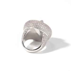 แหวนเพชรโมอิสอัญมณีรูปตัว V หรูหรากำหนดเองแหวนแต่งงานสไตล์ฮิปฮอปสเตอร์ลิง925ดั้งเดิมของขวัญแต่งงานแหวนปรับขนาดได้สำหรับปาร์ตี้ - Product Image 2