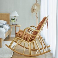 Meilleur prix canapé en osier naturel fait à la main chaise berçante rotin relax chaises de loisirs meubles d'intérieur