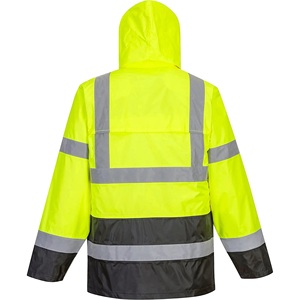 Veste de travail de sécurité extérieure à bande réfléchissante pour hommes, uniforme industriel, protection haute visibilité, durable, imperméable, à capuche - Product Image 4
