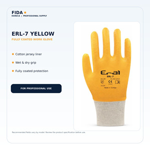Gants de travail entièrement enduits de nitrile jaunes - Product Image 5
