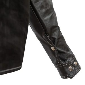 Veste de soudage en cuir suédé Vestes de sécurité au travail en cuir de vachette fendu robuste pour soudeurs Vestes de sécurité - Product Image 6