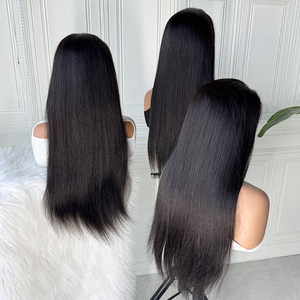 Perruque en cheveux humains lisses, noir naturel, 13x4 13x6, Lace Front HD transparente, pré-épilée, pleine densité - Product Image 3