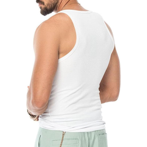 Fabricant sur mesure de débardeurs pour hommes, débardeurs de sport élastiques de couleur unie, débardeurs de musculation, débardeurs de fitness, débardeurs de course à pied pour hommes - Product Image 3