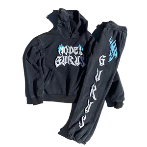 Survêtement professionnel de qualité supérieure survêtement pour hommes Logo personnalisé vêtements de sport deux pièces ensemble de pantalons de survêtement à capuche pour hommes - Product Image 1
