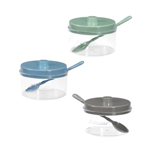 Zuccheriera rotonda trasparente in plastica con cucchiaio (Plastic 1067) - Product Image 1