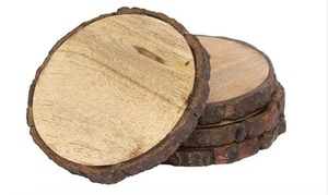 Ensemble de caboteur d'écorce d'arbre en bois naturel de Style classique sous-verres de boisson rustiques pour les tables à manger et basses pour l'Inde en gros - Product Image 4