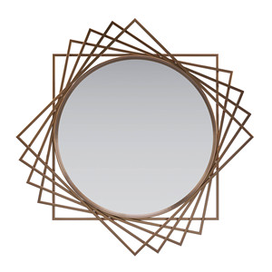 Espejo redondo de pared de oro rosa más vendido para regalo de boda, espejo de Metal con marco de alambre hecho a mano para decoración de Villa y baño - Product Image 6