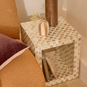 โต๊ะข้างประดับมุกทรงสี่เหลี่ยมสวยงามโต๊ะลายตารางหมากรุกแบบฝังโต๊ะด้านข้างสวยงามเฟอร์นิเจอร์หรูหราจากเวียดนาม - Product Image 6