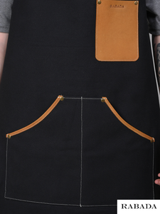 ผ้ากันเปื้อนสำหรับทำงานทำจากหนังผ้าฝ้ายฟอกสีผ้ากันเปื้อนสำหรับเชฟทำบาร์บีคิวออกแบบโลโก้ได้ตามต้องการสำหรับผู้ชาย - Product Image 5