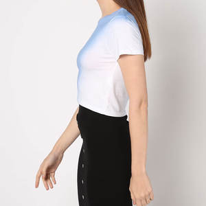 Top corto informal del fabricante de Pakistán, camisetas de secado rápido y transpirables para el último diseño de verano para mujer con logotipo frontal - Product Image 2