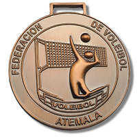 Médailles de sport en métal personnalisées de haute qualité, médailles de volley-ball