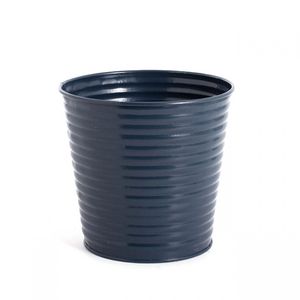 Pot de fleurs en métal bleu côtelé, pot de fleurs décoratif moderne pour l'intérieur et l'extérieur, pour la maison, le jardin, vente en gros - Product Image 1