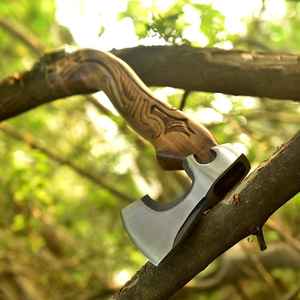 Hachas Tomahawk Pequeñas, Hacha Multiherramienta para Camping, Hachas Vikingas Hechas a Mano, Hachas Vikingas de Acero al Carbono de Grado Industrial, Rose - Product Image 5