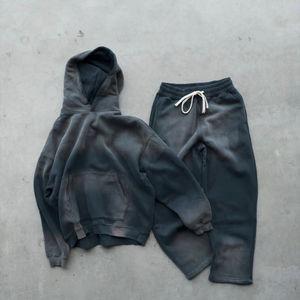 ชุดวอร์มผ้าฝ้าย100% ใส่ได้ทั้งชายและหญิงชุดวอร์มบ็อกซี่แบบสั้นและมีฮู้ด - Product Image 4