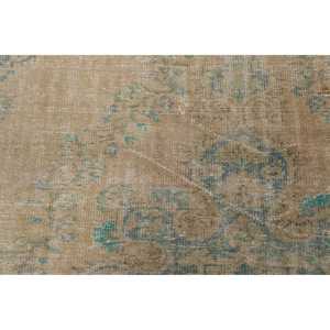 Tapis turc vintage 4,8x4,8 pi (146x147 cm), tapis persan brun - Product Image 4