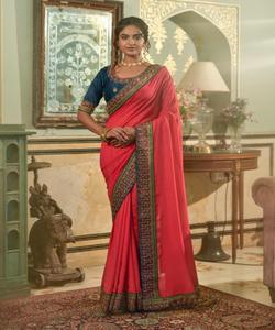 Sarees en rayonne Bollywood captivantes: Affichez un style sans effort avec une sophistication confortable Sarees géométriques Bollywood rayonnantes - Product Image 6