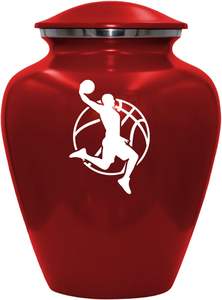 Urne funéraire de joueur de basket-ball Urne funéraire adulte humaine personnalisée pour les amateurs de basket-ball Urne personnalisée taille personnalisée rouge - Product Image 6