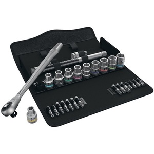 Zyklop Metal 28-Piece 1/2\" Drive Socket Wrench Set 76 Teeth 6-Point WERA Sizes 10-19mm Tool <b>Kits</b> - Product Image 1