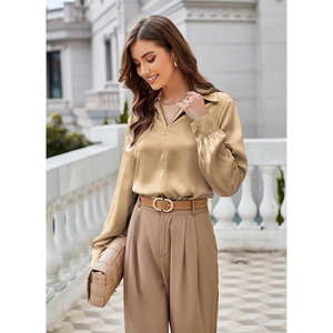 Femmes printemps chemisiers décontractés habillé coréen à manches courtes chemise de travail coupe ample affaires décontracté 100% coton respirant - Product Image 2