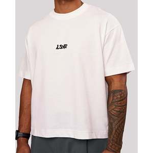 เสื้อยืดพิมพ์ลาย Progression Super Heavyweight สีขาวดำสำหรับใส่พักผ่อน - Product Image 4