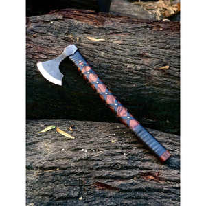 Hacha Tomahawk Artesanal de Acero con Alto Contenido de Carbono, Mango de Madera de Palisandro, Funda de Cuero, Personalizada, 1.5 kg, Multiusos para Camping - Product Image 1