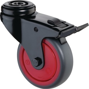 BS Casters for Furniture 75 mm <b>Wheel</b> Diameter 60 kg Load Capacity Grey Rubber Swivel Caster with Brake and Total Lock - Product Image 1