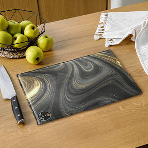 Tabla de Cortar Ecológica de Vidrio Templado de Calidad con Bloques de Silicona, Tabla de Pan Rectangular Personalizable - Product Image 1