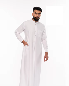 Thobes pour hommes de haute qualité avec poches latérales fabriquées sur mesure couleurs unies robe musulmane Thobes confortable respirant vêtements actifs - Product Image 6