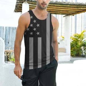 100% algodón poliéster sublimación personalizada impresa ropa de hombre de talla grande camisetas sin mangas camisas cuello redondo transpirable - Product Image 5