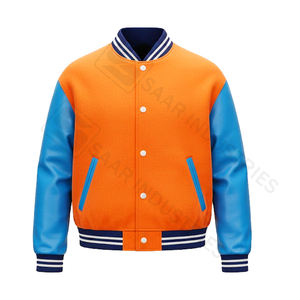 Veste universitaire unisexe de qualité supérieure, manches en cuir véritable, corps en laine, design réversible, fermeture à boutons sur le devant, veste d'hiver - Product Image 2