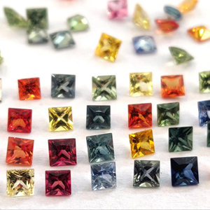 Natural Only Heated Multi zafiro 2,50mm Square Princess Cut Calidad superior - Product Image 1