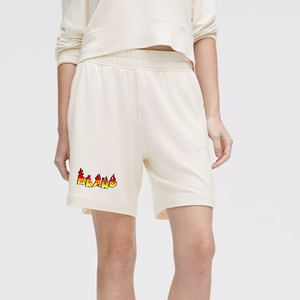 กางเกงขาสั้นของผู้หญิงผ้าฝ้าย100% ขนแกะสีทึบกางเกงขาสั้นลำลองใส่ได้ทุกวันสำหรับฤดูร้อนพิมพ์โลโก้ได้ตามต้องการ - Product Image 1