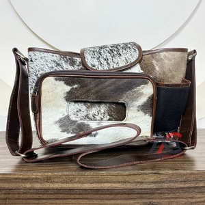 Sac à langer de haute qualité, personnalisé, en gros, avec organisateur pour poussette, porte-biberons isothermes, sac à main en cuir de vache fait à la main pour maman - Product Image 1