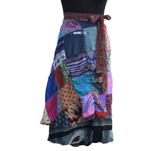 Wrap Skirt Vintage Style Boho Stylish Multi-Color Silk with <b>Waist</b> Logo and <b>Belt</b> Decoration <b>Plus</b> <b>Size</b> for Women and Girls - Product Image 6