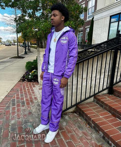 Chándal cortavientos con logotipo personalizado, pantalones para correr, sudadera transpirable, conjunto cortavientos de dos piezas, chándales para hombre - Product Image 5