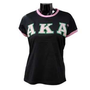 T-shirt Ringer Noir Rose pour Femme à Manches Courtes avec Bordure Contrastante, Haut Décontracté Tendance, Vêtement Streetwear Élégant pour Dames, Vente en Gros - Product Image 1