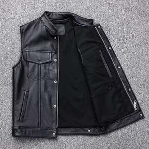 Gilet en cuir pour homme, confortable, respirant, chaud pour l'hiver, prix de gros, design unique, veste en cuir pour homme, vêtements de travail - Product Image 3