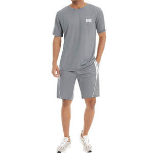Conjuntos cortos de camiseta de verano para hombres, ropa informal, trajes deportivos para hombres, algodón transpirable, cómodo y transpirable - Product Image 3