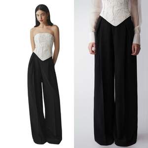 กางเกงราชินีสำหรับผู้หญิงขายดีที่สุดสไตล์ลำลองหรูหราแฟชั่นชั้นสูงผ้าไหมผ้าชีฟองแห้งเร็วตกแต่งโลโก้ - Product Image 1