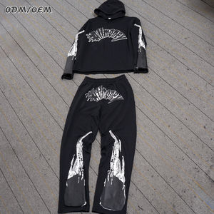 ชุดกีฬามีฮู้ดและกางเกงขายาวสำหรับคุณแม่ชุดวิ่ง2ชิ้นสำหรับคุณแม่ชุดออกกำลังกายพิมพ์ลายพัฟโลโก้ได้ตามต้องการ - Product Image 1