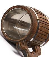 Tasse de bar en bois faite à la main de meilleure qualité forme personnalisée nouveaux ustensiles de cuisine de fête de mariage tasse en bois Viking accessoires de bar