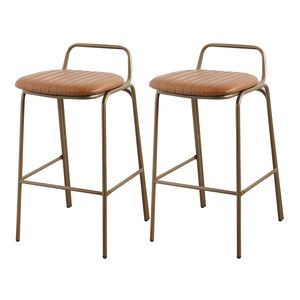 Nouveaux pieds dorés Acheter des tabourets de bar rétro de meilleure qualité avec repose-pieds arrière Chaises de salle à manger hautes avec des couleurs et des tailles personnalisées - Product Image 3