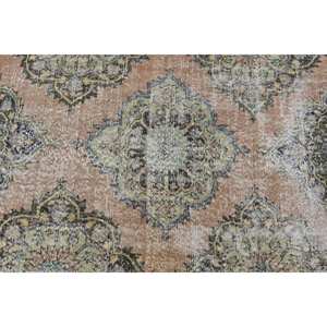 Vintage 29 'X 10.7' tapis turc Beige et vert plat tissage laine tapis avec support en Latex pour décorations de salon - Product Image 5