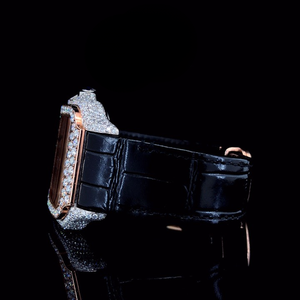 Reloj de Lujo con Cristales de Zafiro Azul Moissanite, Correa de Cuero, Diseño Antiguo, Automático, de Acero Inoxidable - Product Image 3