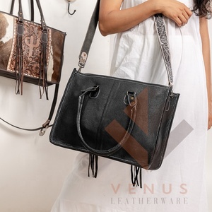 ขายดีโบฮีเมียนสไตล์ตะวันตกกระเป๋าหนังแบบพกพาทำด้วยมือสำหรับผู้หญิงกระเป๋าสะพายไหล่แกะสลักสำหรับฤดูร้อนฤดูหนาว - Product Image 3