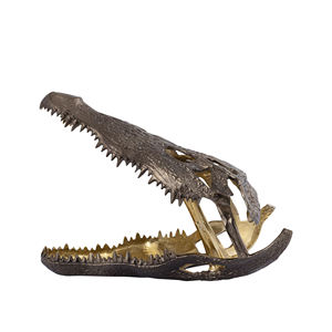 Sculpture réaliste de crâne de Crocodile pièce d'art moderne en résine pour décoration murale de bureau à domicile - Product Image 2